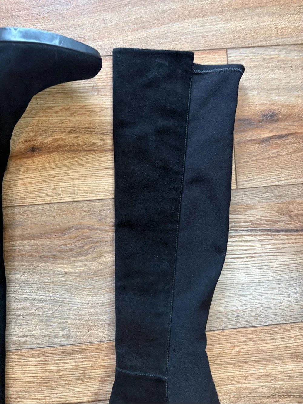 Stuart Weitzman black gothic blockette over-the-knee stretch boots